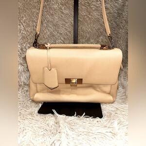 Balenciaga Le Dix Soft Cartable Beige Pebbled Leathe Bag $1935 retail